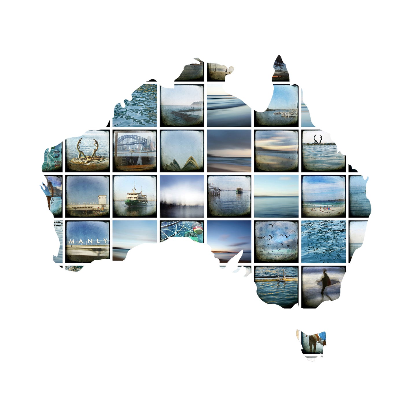 Print - Australia Montage #1 Blue