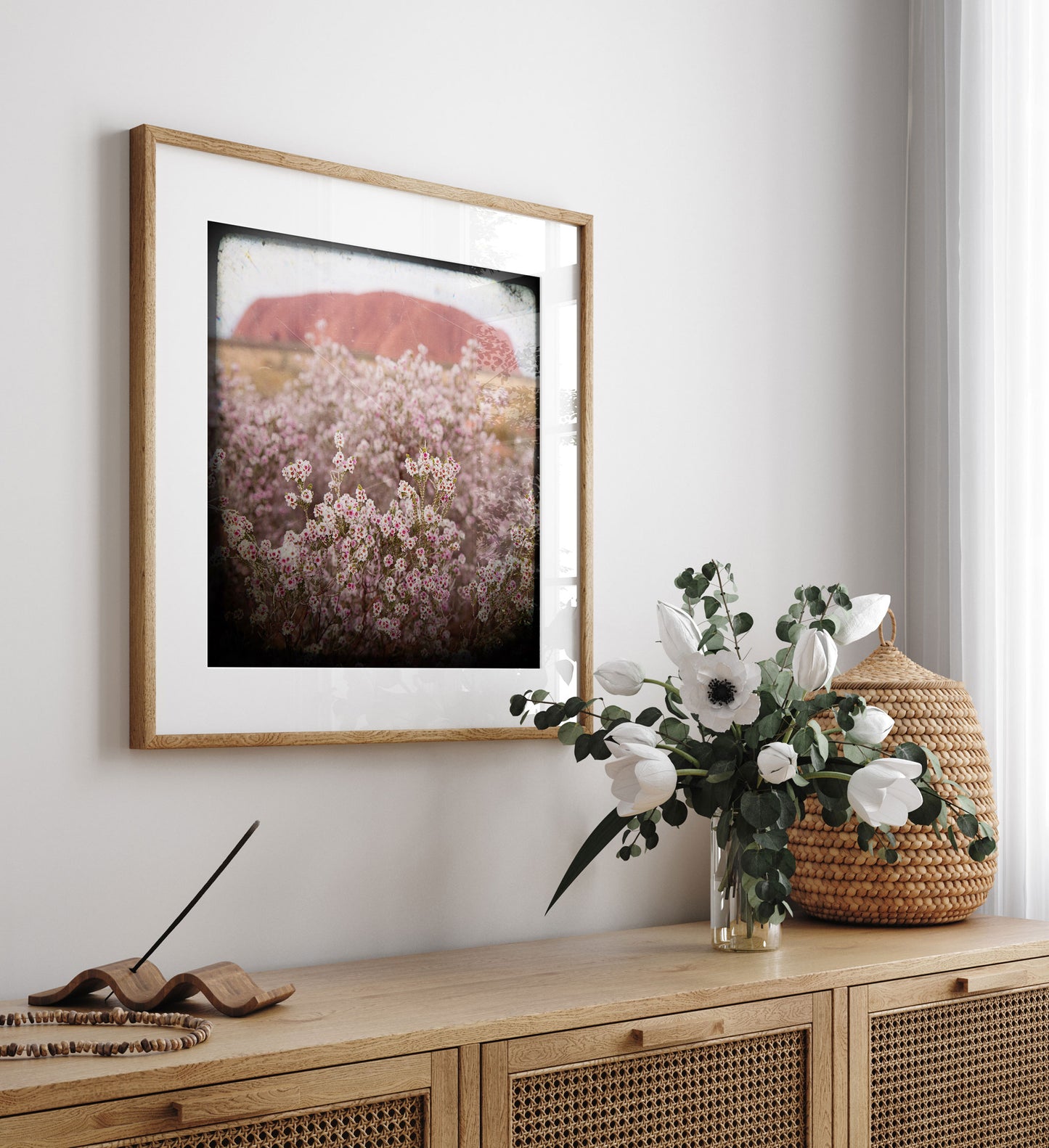 Print - Uluru Pink Flowers
