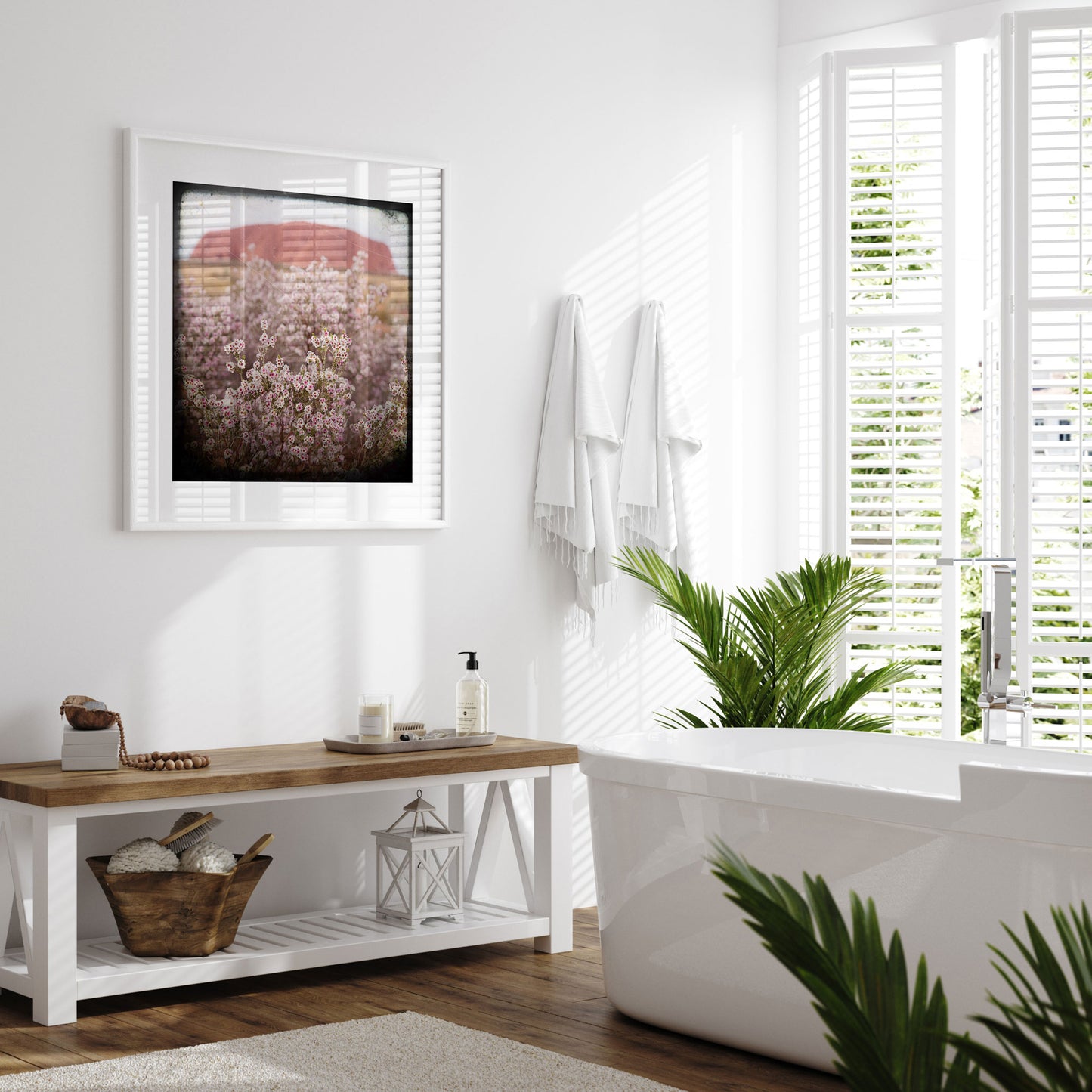 Print - Uluru Pink Flowers