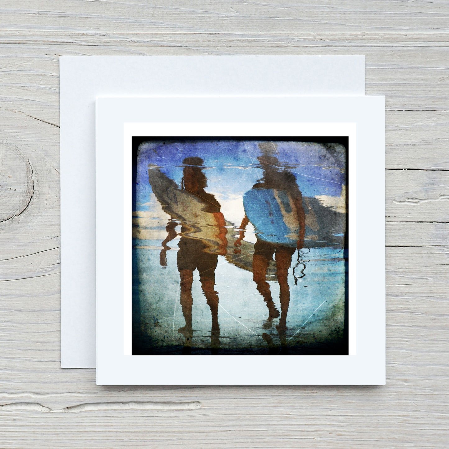 Greeting Card - Surfers Reflection 1