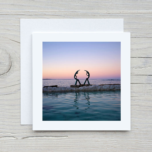 Greeting Card - Manly Bower Statue